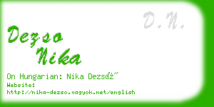 dezso nika business card